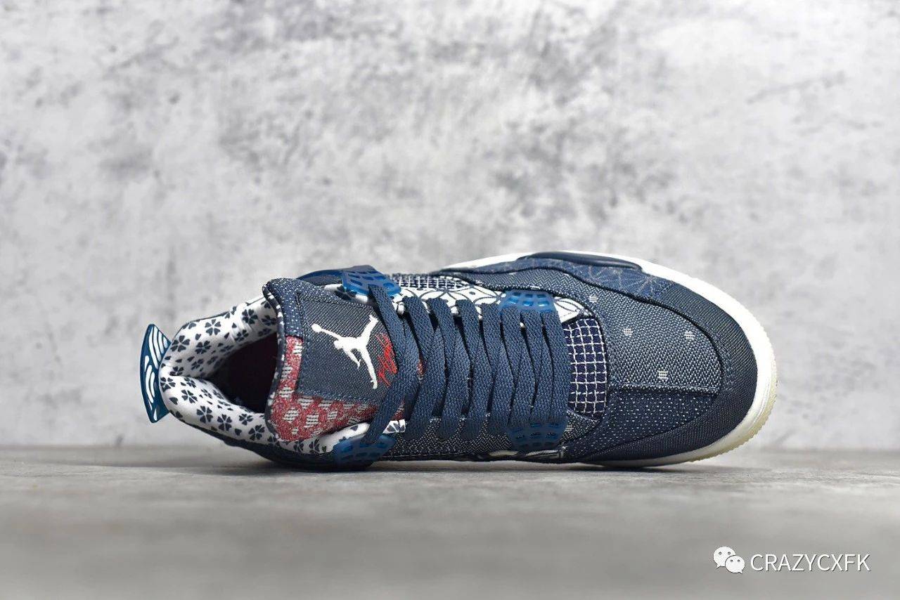 
乔丹 Air Jordan 4 Retro Sashiko Deep Ocean 蓝白牛仔刺子绣篮球鞋【火狐电竞官方网站】(图7)