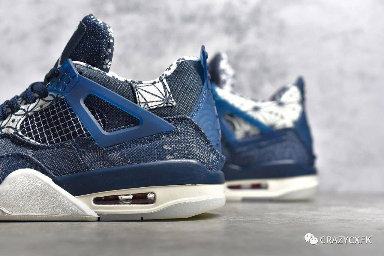 
乔丹 Air Jordan 4 Retro Sashiko Deep Ocean 蓝白牛仔刺子绣篮球鞋【火狐电竞官方网站】(图10)
