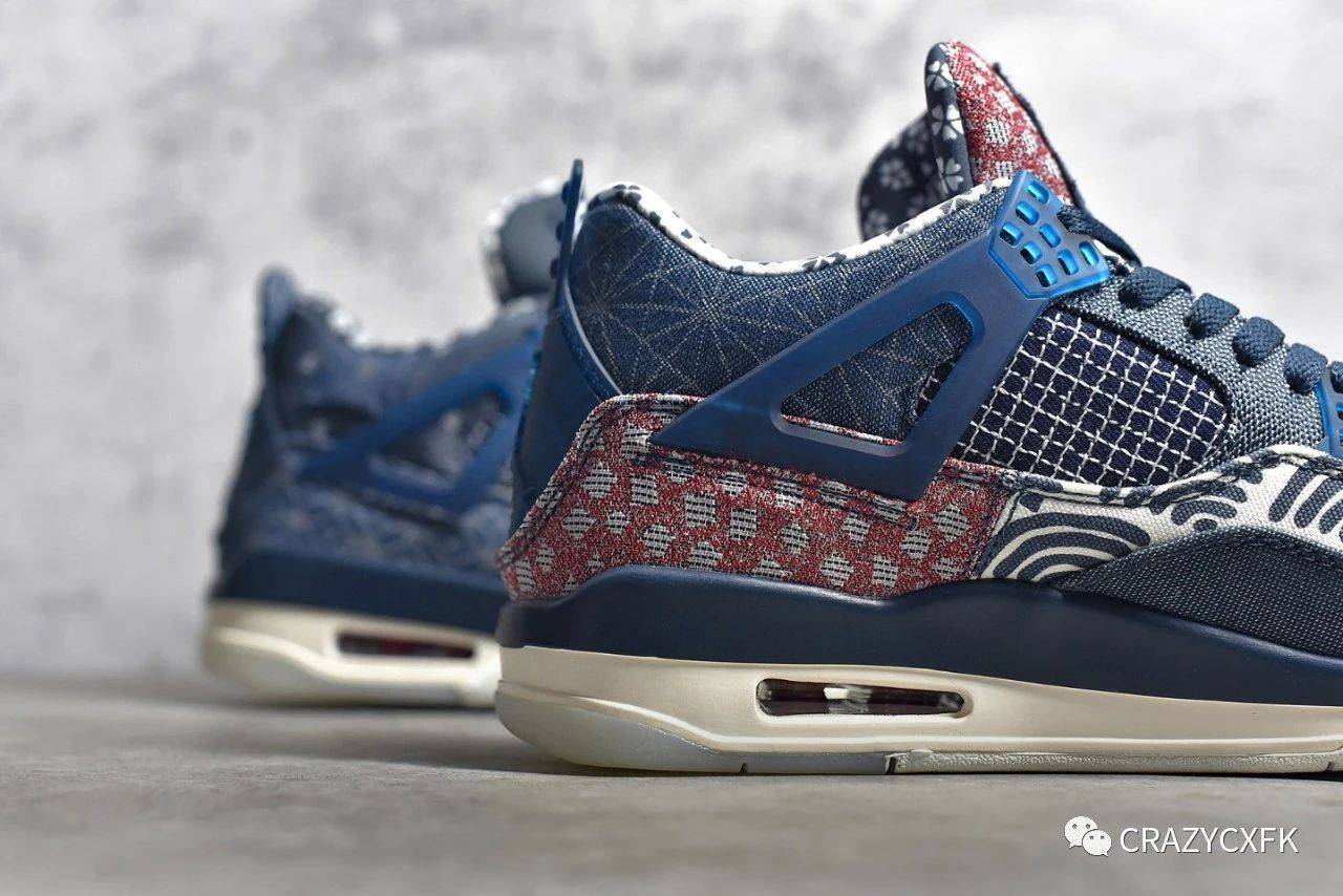 
乔丹 Air Jordan 4 Retro Sashiko Deep Ocean 蓝白牛仔刺子绣篮球鞋【火狐电竞官方网站】(图11)