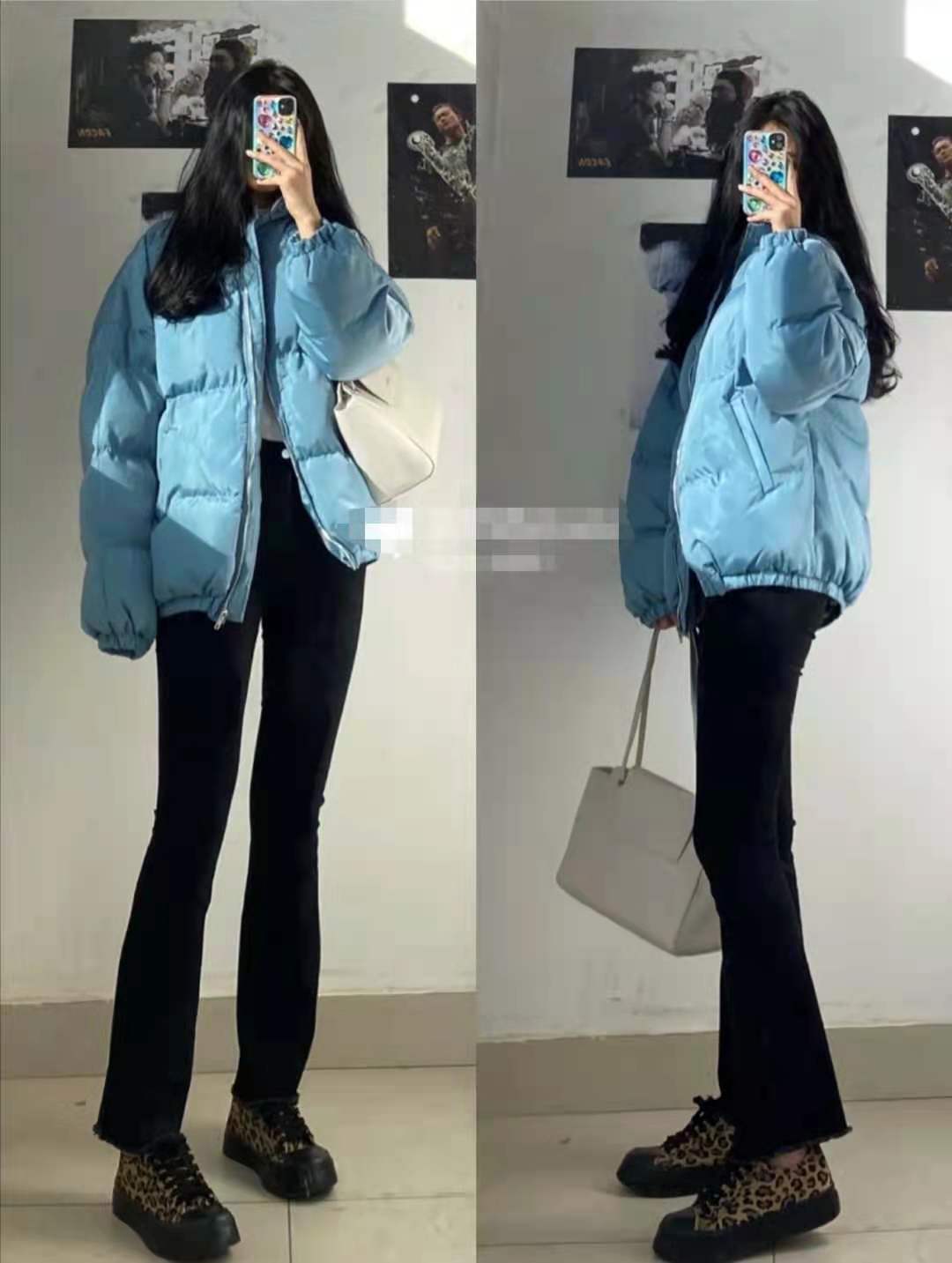 
蓝色羽绒服搭配什么裤子和鞋子悦目：火狐电竞(图7)