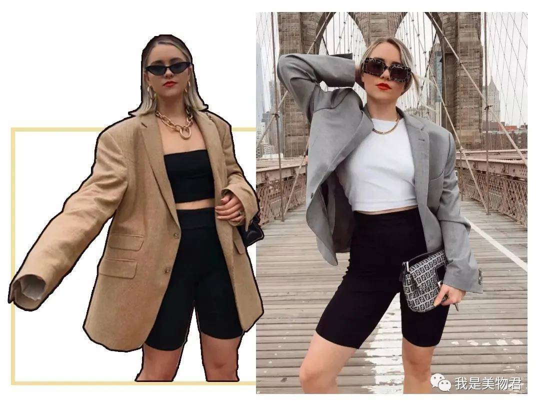 火狐电竞官方网站：
西装+短裤｜入秋最炸穿搭组合 时髦人都这么穿！(图12)