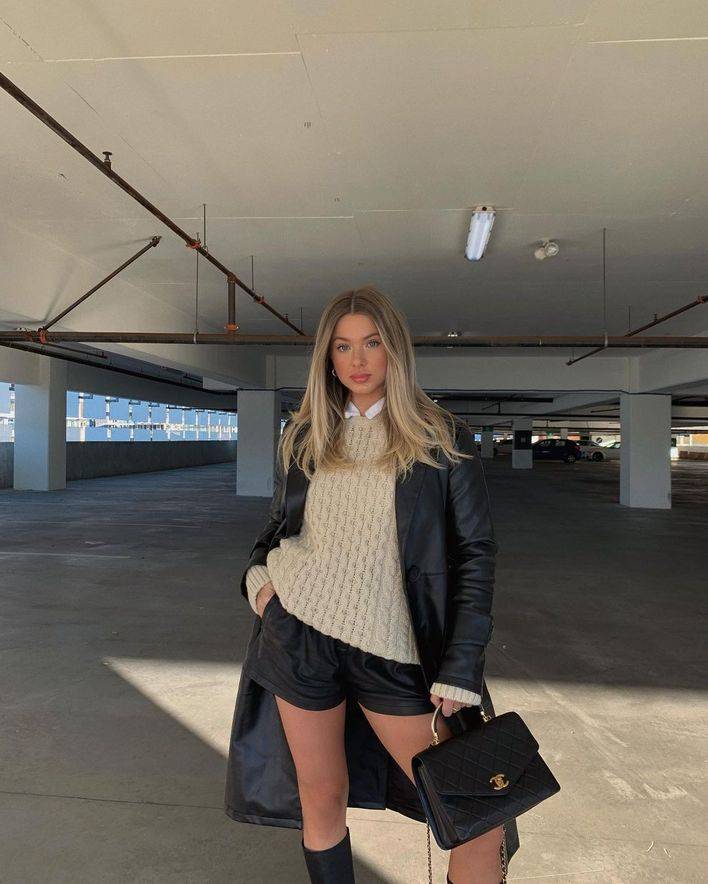 火狐电竞：*
短裤显瘦穿搭法：谁说冬天不能穿短裤？除皮裤、百慕大短裤外另有哪些裤子？(图4)